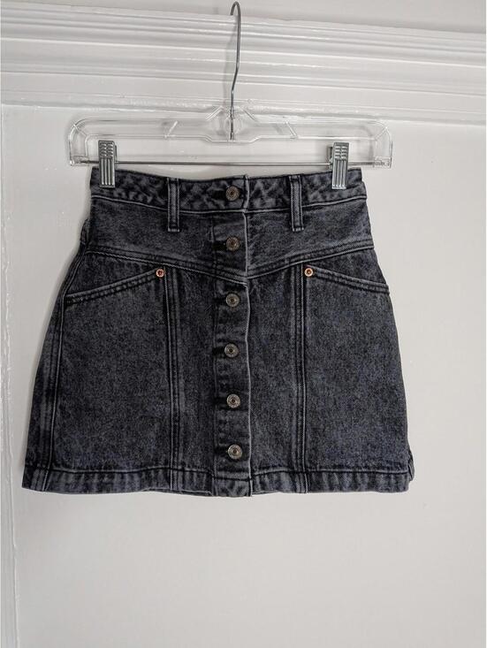 Abercrombie & Fitch Dresses & Skirts - Abercrombie & Fitch Skirt Womens 00 Gray Button Front Denim Mini Natural Rise
